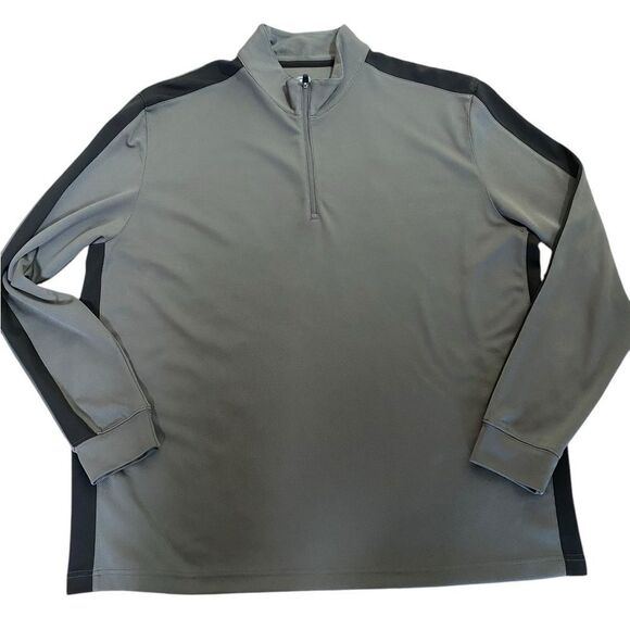 PGA Tour Air Flux XL pull over long sleeves gray / black band collar 1/4” zip - Picture 2 of 7